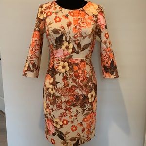 Talbots fall floral long sleeve pencil dress size 4P